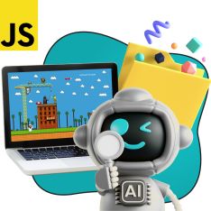 Язык программирования JavaScript + AI. Проектное обучение + геймификация + AI-помощники - КИБЕРшкола программирования для детей, компьютерные курсы для школьников, начинающих и подростков - KIBERone г. Озерск